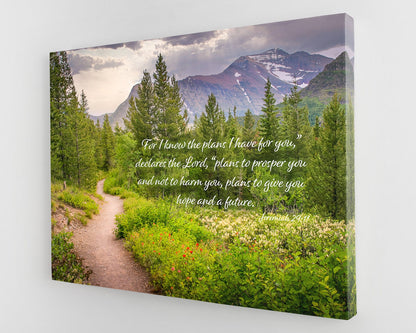 Jeremiah 29:11 Scripture Canvas, Mt Rainier Mountain Scene Bible Verse, Christian Inspirational Wall Art, I Know the Plans I Have for You