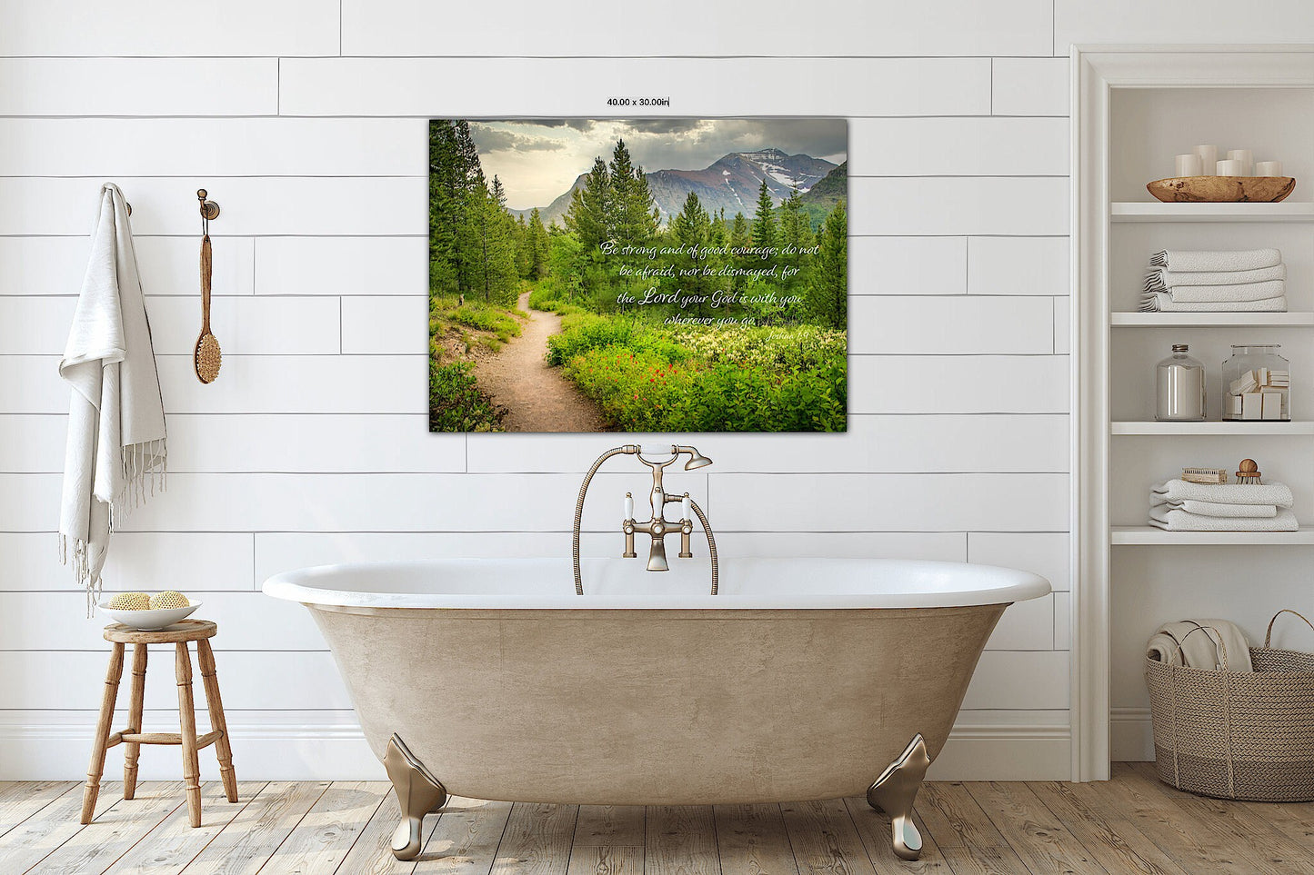 Joshua 1:9 Scripture Canvas, Mt Rainier Mountain Scene Bible Verse, Christian Inspirational Wall Art, Do Not Be Afraid, The Lord is With You