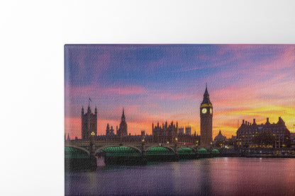 London Skyline at Dusk Big Ben and Westminster Bridge Stunning Wall Art for Decor perfect gift for mom dad or travel souvenir