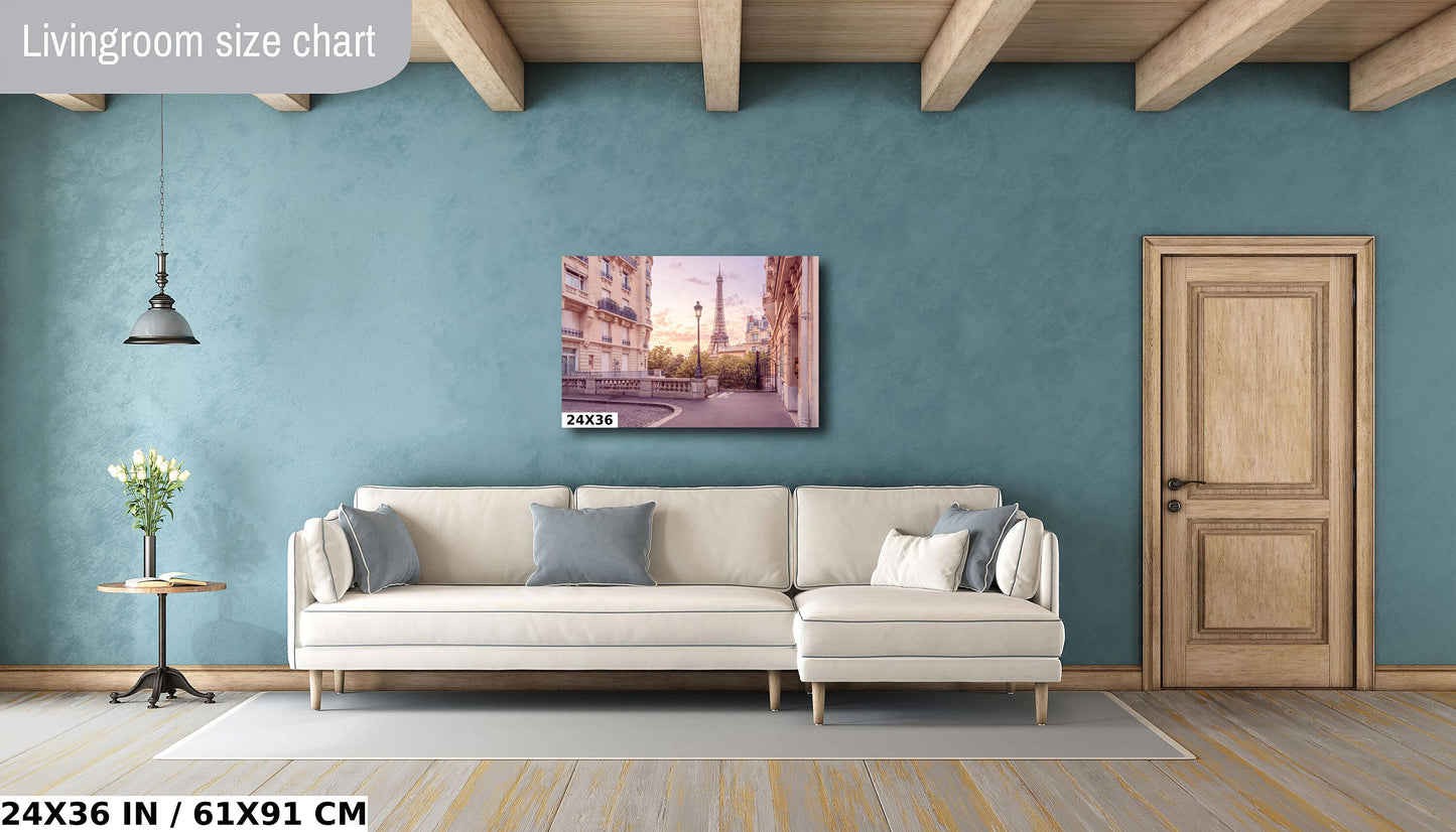 Paris Photography, Eiffel Tower at Dawn, Paris Fine Art Photograph, Wall Art, French Home Decor, Paris Poster, Paris Travel Photo, Canvas