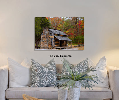 Cades Cove Log Cabin, Smoky Mountain National park, fall colors, Tennessee cabin, Great Smoky mountains log cabin