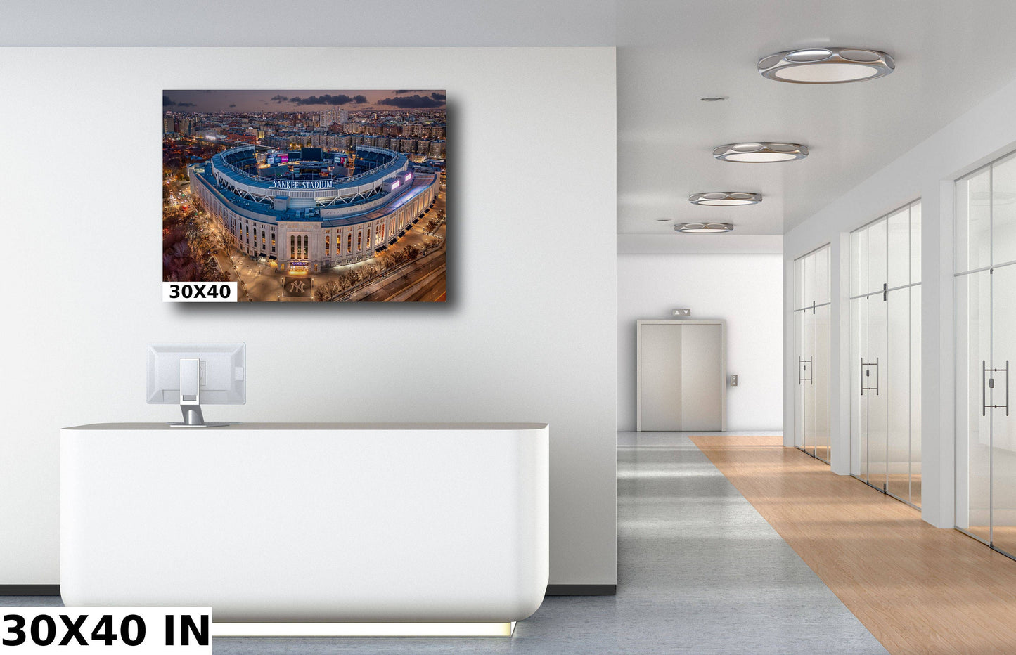 Yankee Stadium Bronx NYC Sunset, Poster Print, Canvas Print, Man Cave Photo, Game Room Photo, Baseball Photography, Bronx Bombers