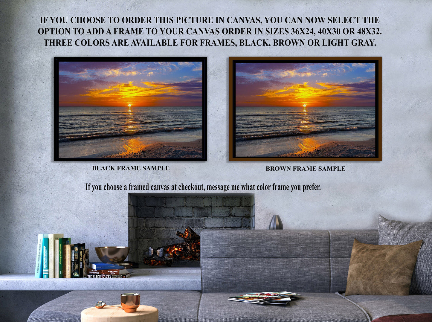 Beach sunset picture, Florida sunset print, Bonita Beach Sunset photo, Sunset picture on canvas, tropical sunset print, triptych