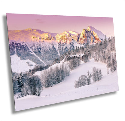 Snow Capped Mountains Sunrise Landscape Winter Print/Canvas/Acrylic/Metal