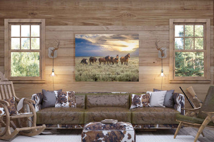 Job 12:10 Wild Horses Bible Verse, Wild Mustang Scripture Canvas, Christian Inspirational Wall Art, Cowboy Old West Decor, In God's Hand