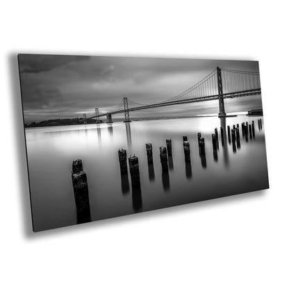 Bay Bridge San Francisco Black and White Photography Wall Decor for Home or Office