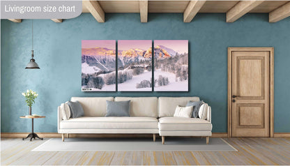 Snow Capped Mountains Sunrise Landscape Winter Print/Canvas/Acrylic/Metal