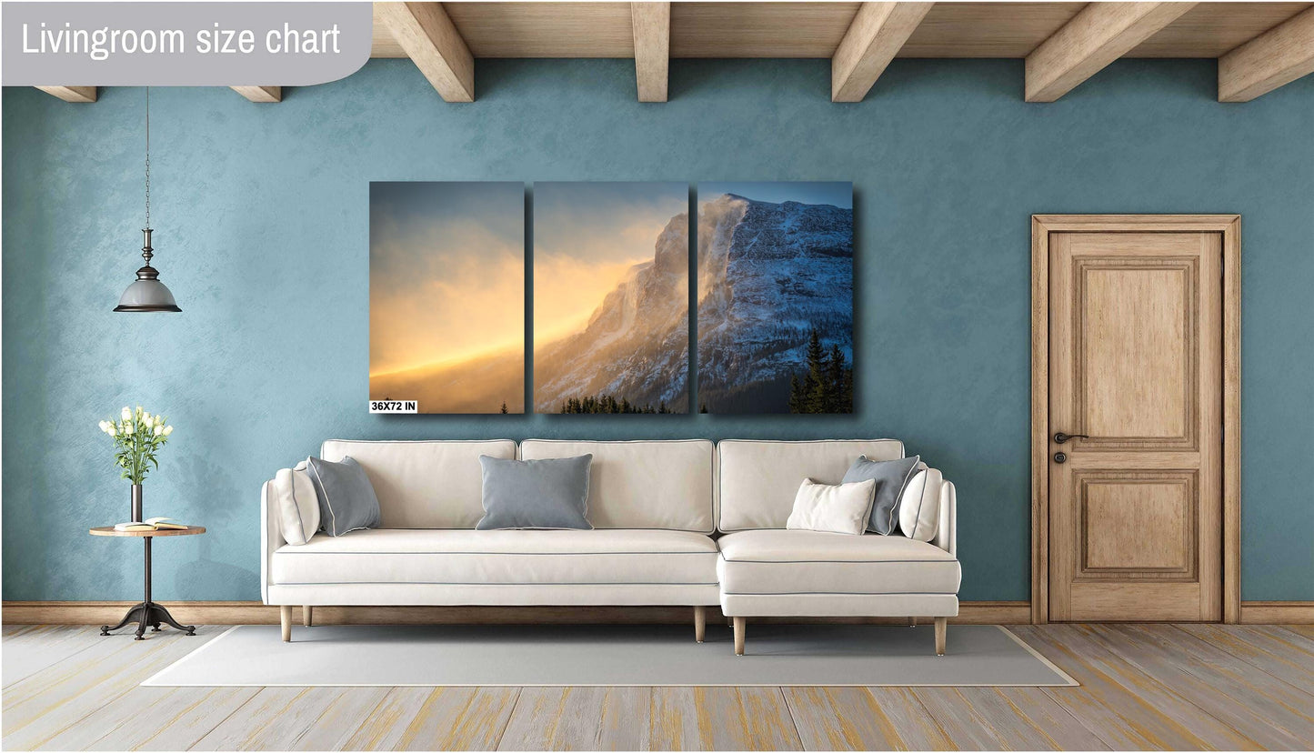 Snow Capped Mountains Winter Storm Landscape Winter Print/Canvas/Acrylic/Metal