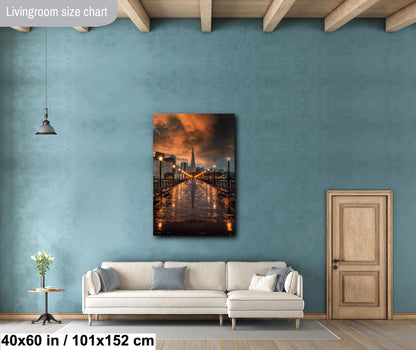 San Francisco Canvas Wall Art Photo Print Sunset Wall Decor Home Wall Decor Office Decor Skyline Wall Art