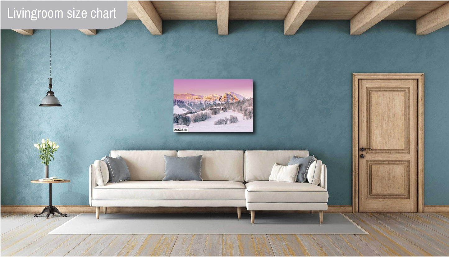 Snow Capped Mountains Sunrise Landscape Winter Print/Canvas/Acrylic/Metal