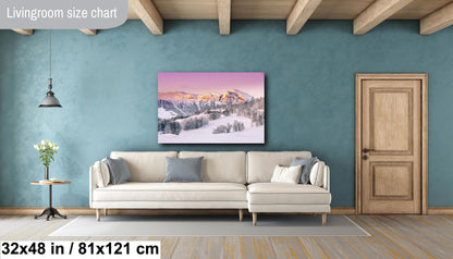 Snow Capped Mountains Sunrise Landscape Winter Print/Canvas/Acrylic/Metal