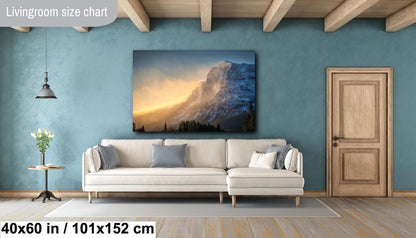 Snow Capped Mountains Winter Storm Landscape Winter Print/Canvas/Acrylic/Metal