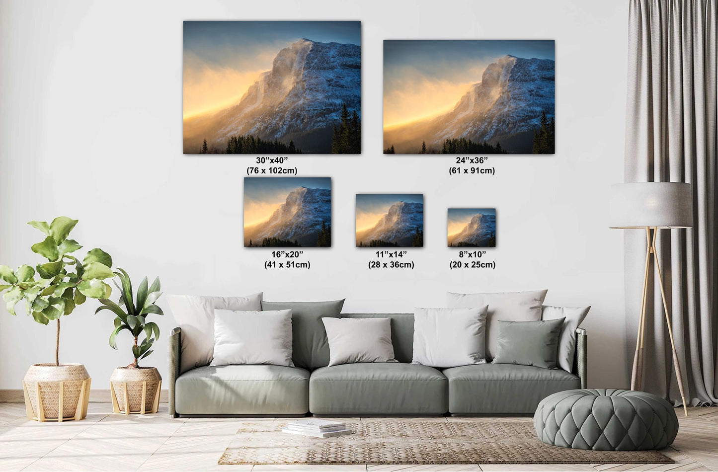 Snow Capped Mountains Winter Storm Landscape Winter Print/Canvas/Acrylic/Metal