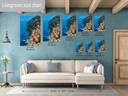 Positano Italy Canvas Print, Italy Photography, Amalfi Coast Photo, Photo Art, Positano Photography, Vertical Wall Art