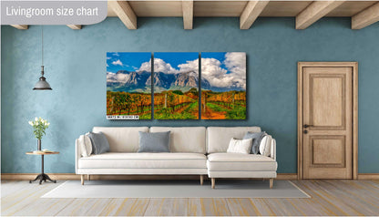 Vineyard Photography on Canvas, Landscape Photography, Canvas Wall Art, South Africa Photography, South Africa, Winery Photography