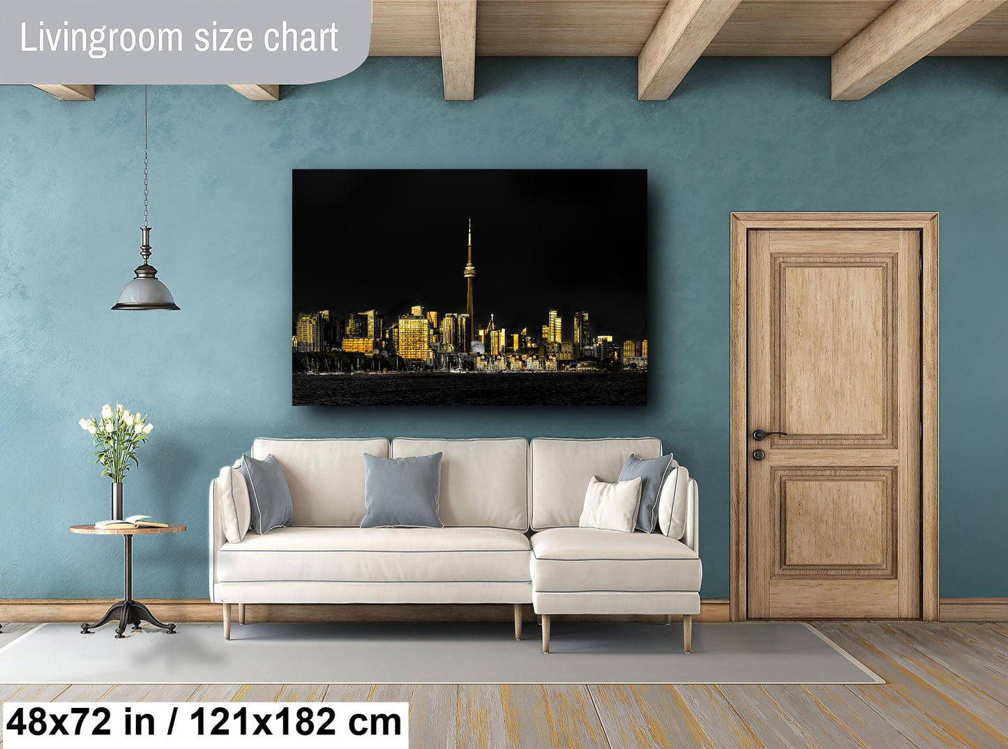 Toronto Night Skyline Canvas, Gold Buildings, Canvas Print, Home Decor, Canvas Wall Art, Fine Art Photography, Toronto Art, Modern Art