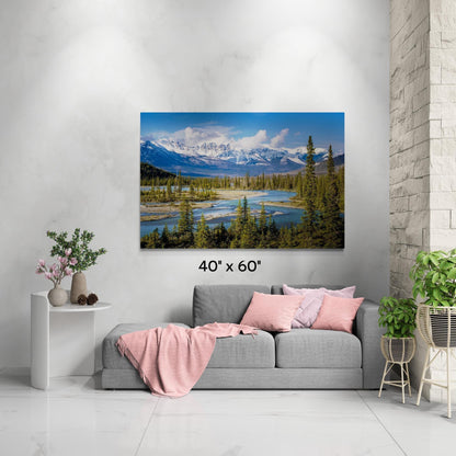 Canadian Rockies scenic mountains turquoise lake water photograph art print home decor cabin wilderness canvas acrylic metal lynn welles lynn wells original art