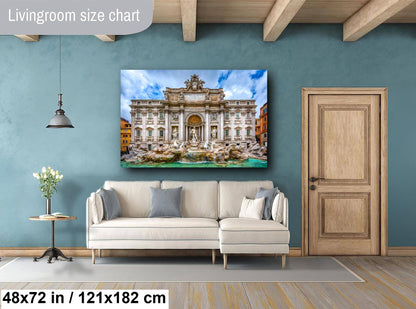 Rome Italy Print, Trevi Fountain Photo, Italy Photography, Photo Art, Canvas Wall Art, Rome Fountain, Anniversary Gift, Travel